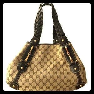 Gucci Classic Monogram Handbag has braided handles